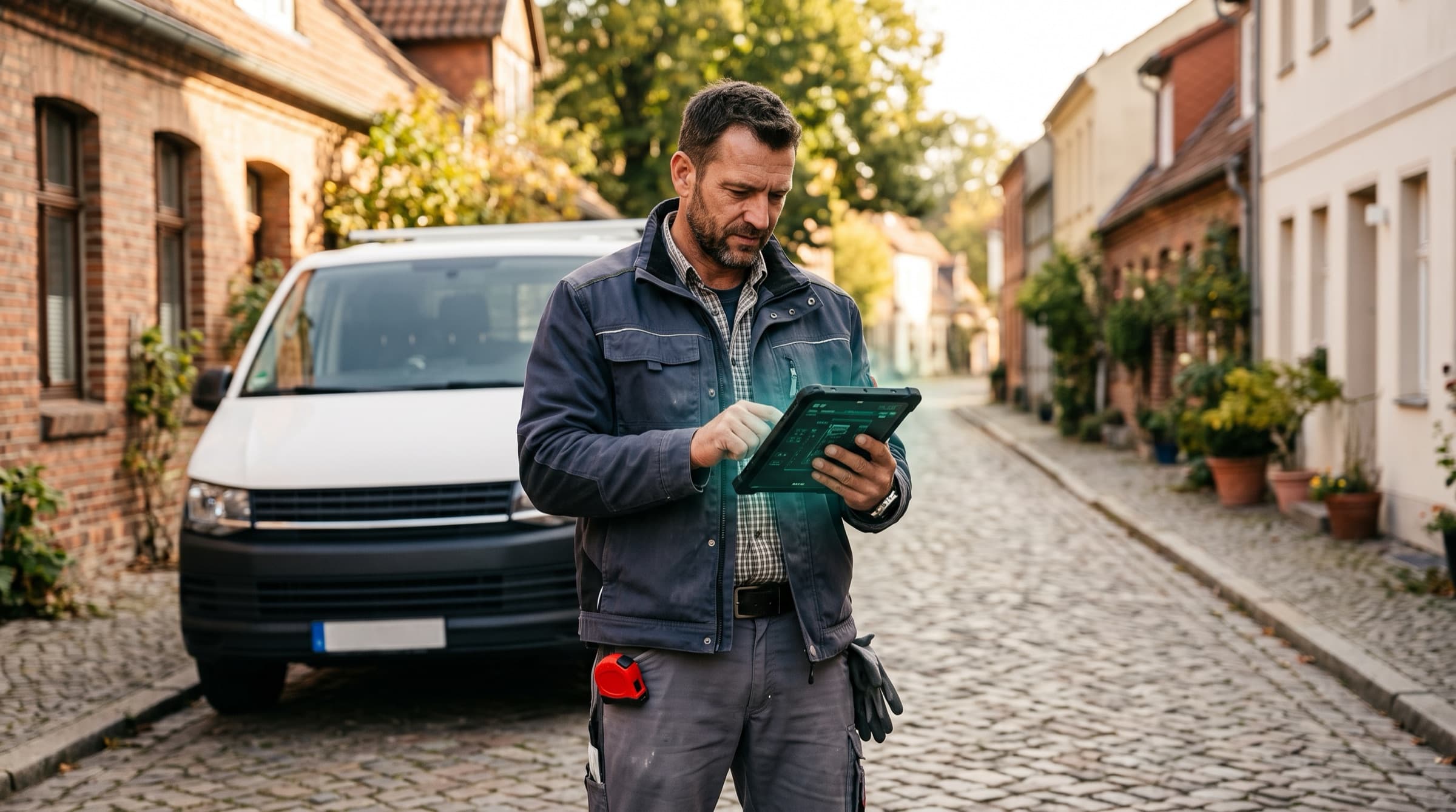 Handwerker mit Zuschlagspilot
